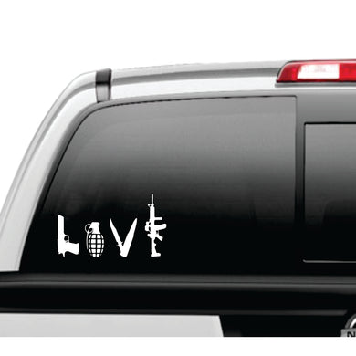 Love Weapons White Decal
